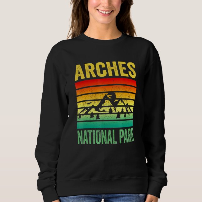 Arches National Park Moab Utah Retro Sunset Souven T Shirt (Framsida)