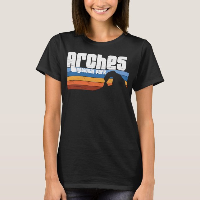 Arches National Park Moab Utah Vacation Retro UT T Shirt (Framsida)