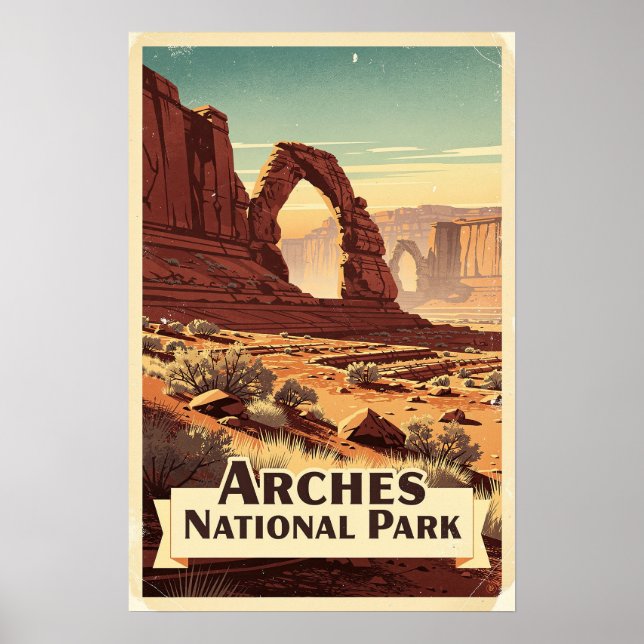 Arches National Park Retro Poster (Framsidan)