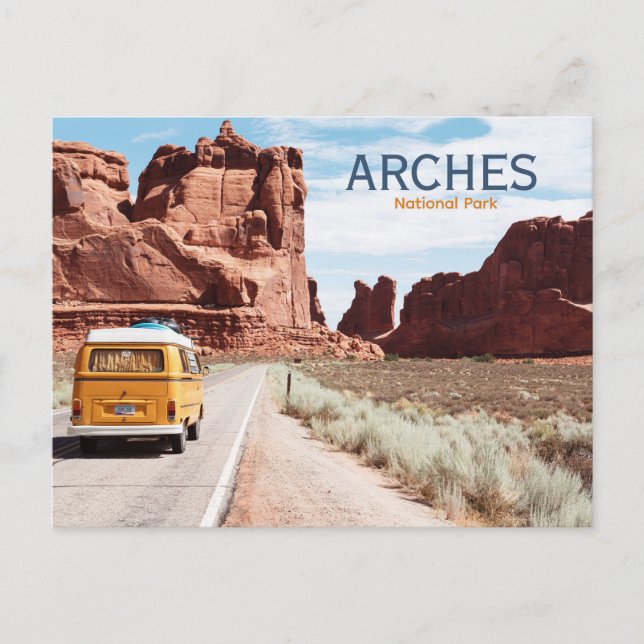 Arches National Park Retro Resa Vykort (Framsida)
