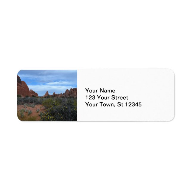 Arches National Park Scene Returadress Etikett (Framsidan)