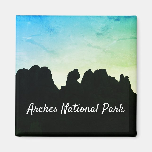 Arches National Park Silhouette Magnet (Framsidan)