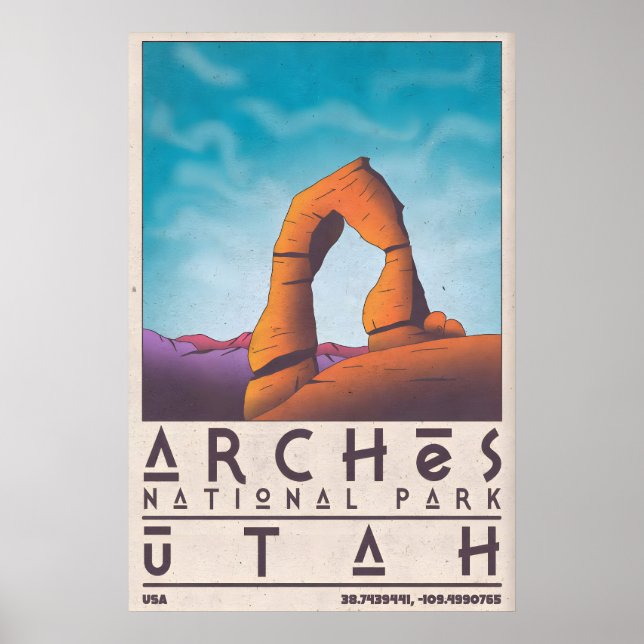 Arches National Park tryck Retro resposter (Framsidan)