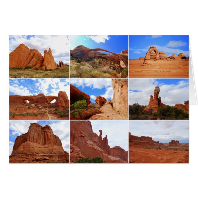 Arches National Park, Utah, Collage Card Hälsningskort (Framsidan Horizontal)