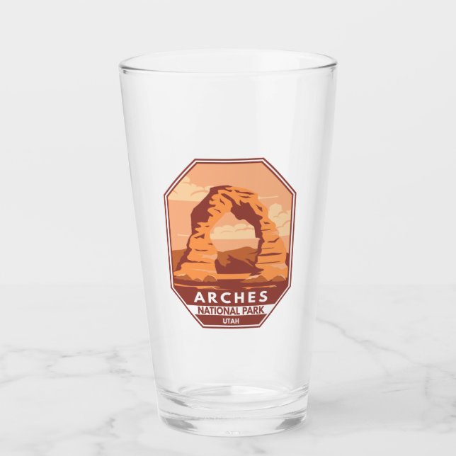 Arches National Park Utah Delicate Arch Art Retro Glaskopp (Framsida)