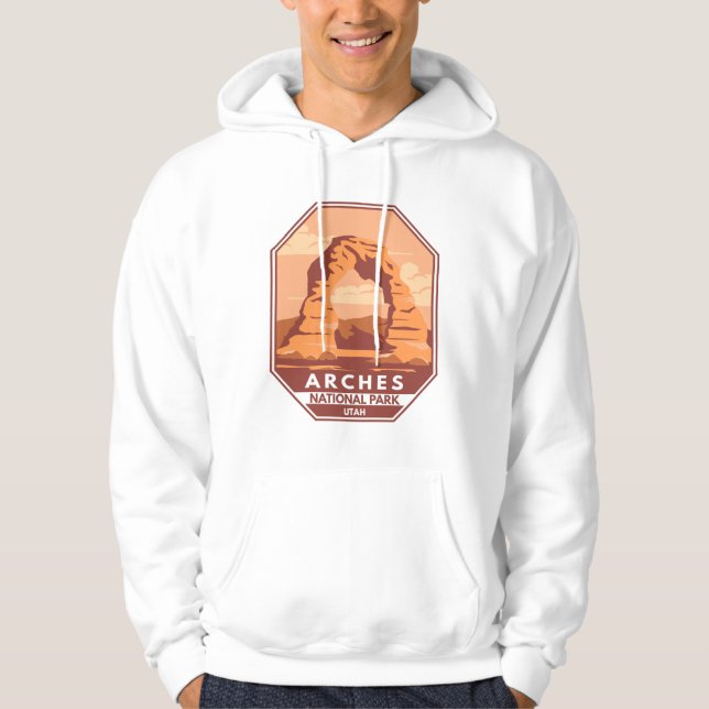 Arches National Park Utah Delicate Arch Art Retro Hoodie (Framsida)