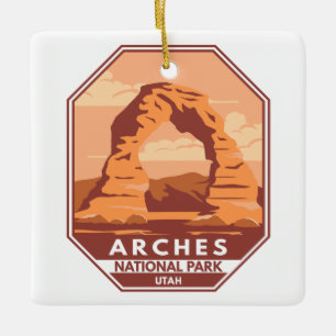 Arches National Park Utah Delicate Arch Art Retro Julgransprydnad Keramik