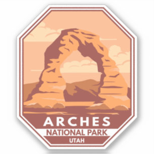 Arches National Park Utah Delicate Arch Art Retro Klistermärken