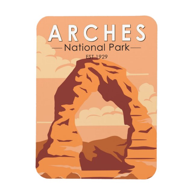 Arches National Park Utah Delicate Arch Art Retro  Magnet (Vertikal)