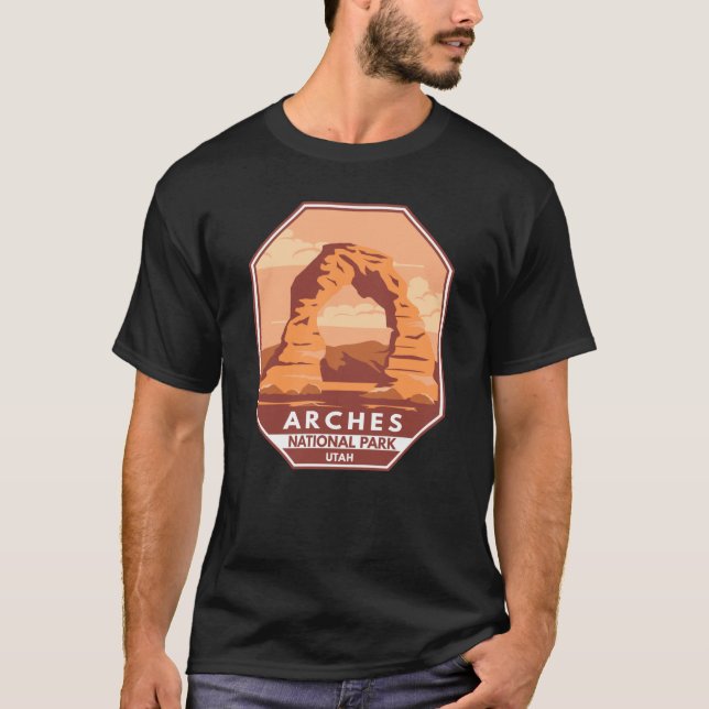 Arches National Park Utah Delicate Arch Art Retro T Shirt (Framsida)