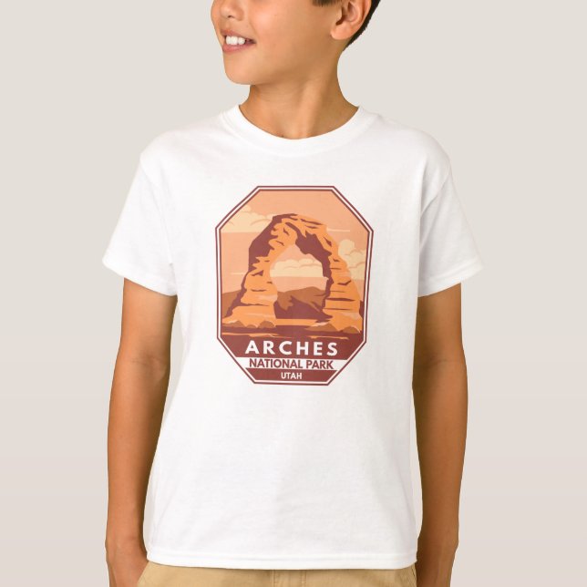 Arches National Park Utah Delicate Arch Art Retro T Shirt (Framsida)