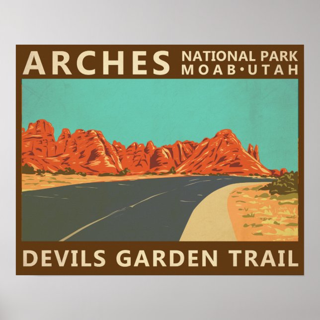 Arches National Park Utah Devils Garden Trail  Poster (Framsidan)