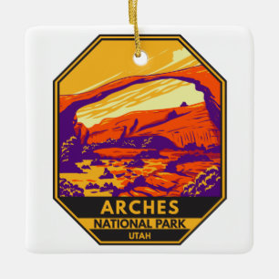 Arches National Park Utah Landscape Vintage Julgransprydnad Keramik