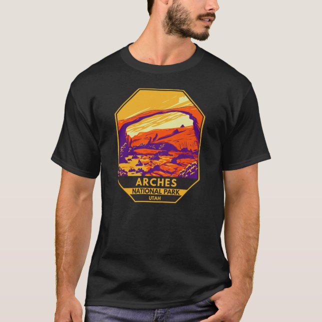 Arches National Park Utah Landscape Vintage T Shirt (Framsida)