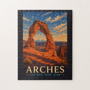 Arches National Park Utah Modern Träsnitt Resa Pussel