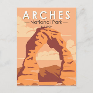 Arches National Park Utah Ömtålig Båg Konst Retro Vykort