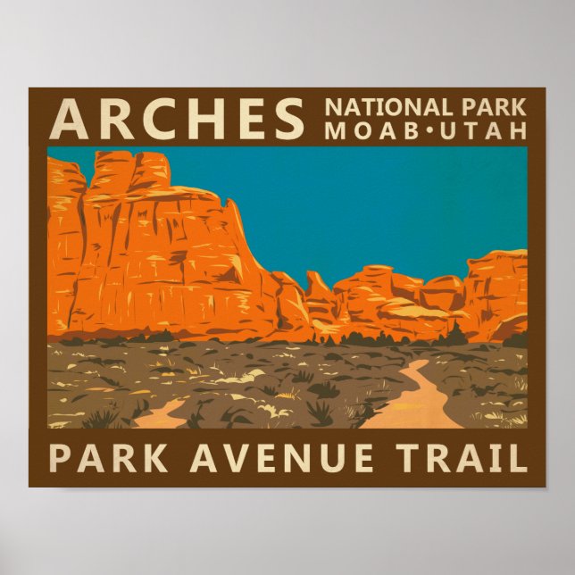 Arches National Park Utah Park Avenue Trail 2 Poster (Framsidan)