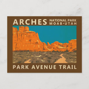 Arches National Park Utah Park Avenue Trail 2 Vykort