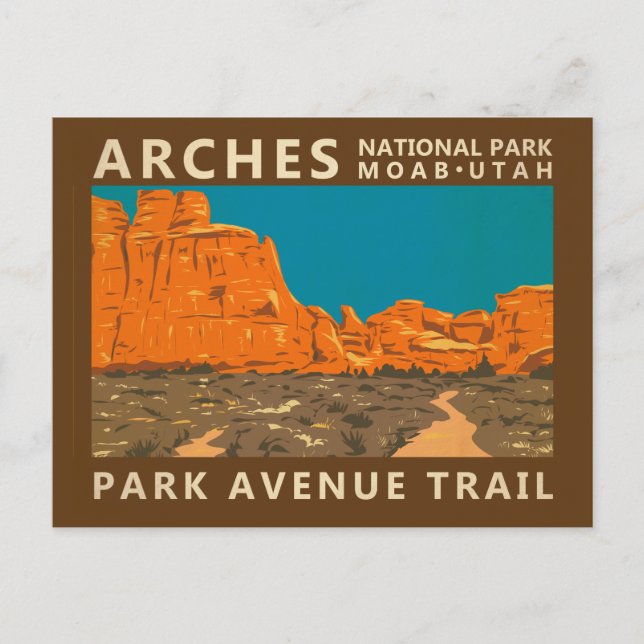 Arches National Park Utah Park Avenue Trail 2 Vykort (Framsida)