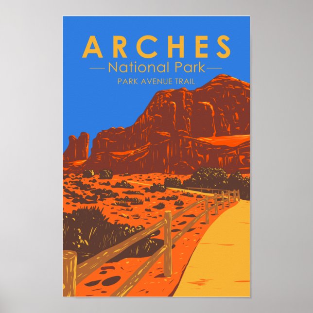 Arches National Park Utah Park Avenue Trail Poster (Framsidan)