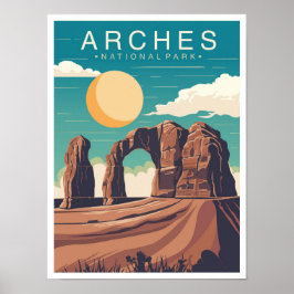 Arches National Park Utah USA Reseskiss Illustrati Poster