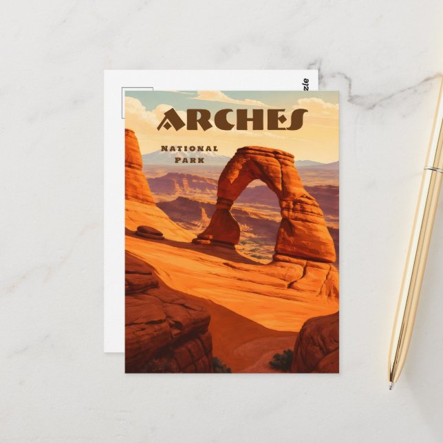 Arches National Park, Utah, USA vykort (Fram/Back In Situ)