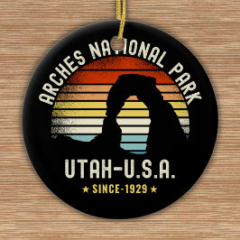 Arches National Park Utah Vintage Sunset Julgransprydnad Keramik