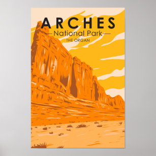 Arches National Park Utah Vintagen Organ Poster