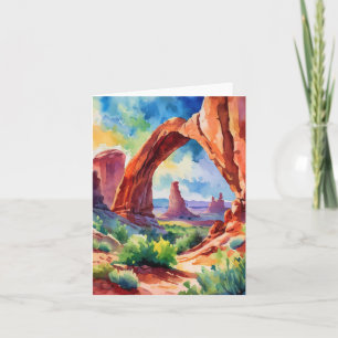 Arches National Park Utah Watercolor Kort