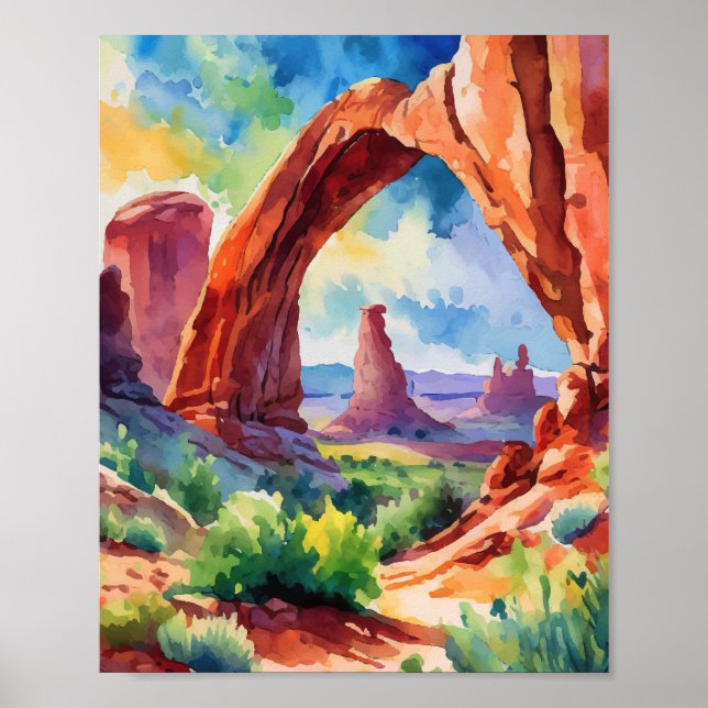 Arches National Park Utah Watercolor Poster (Framsidan)