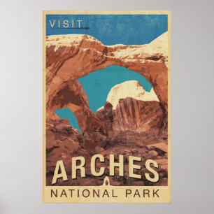 Arches National Park Vintage Resemålning Konst Poster