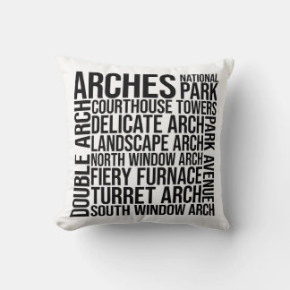 Arches nationalpark Landmarks Typography Ord Art Kudde