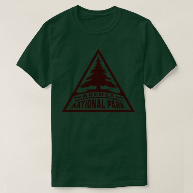 Arches nationalpark Träd Triangle Brown T Shirt (Design framsida)