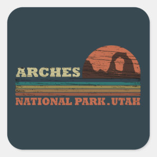 Arches nationalpark Utah Delikat Arch vintage Fyrkantigt Klistermärke