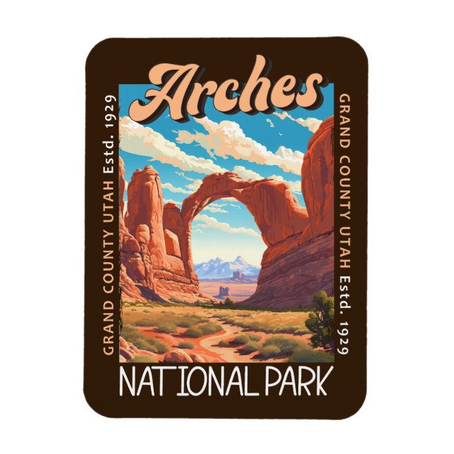 Arches nationalpark Utah Distress Magnet (Vertikal)