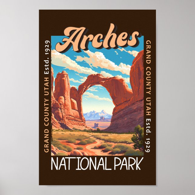 Arches nationalpark Utah Distress Poster (Framsidan)