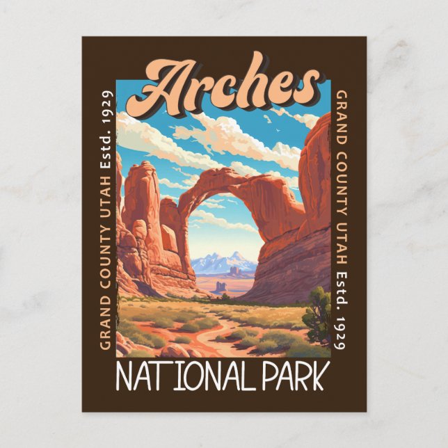 Arches nationalpark Utah Distress Vykort (Framsida)