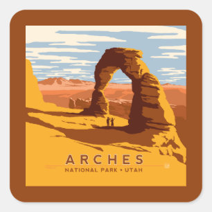 Arches nationalpark Utah Fyrkantigt Klistermärke
