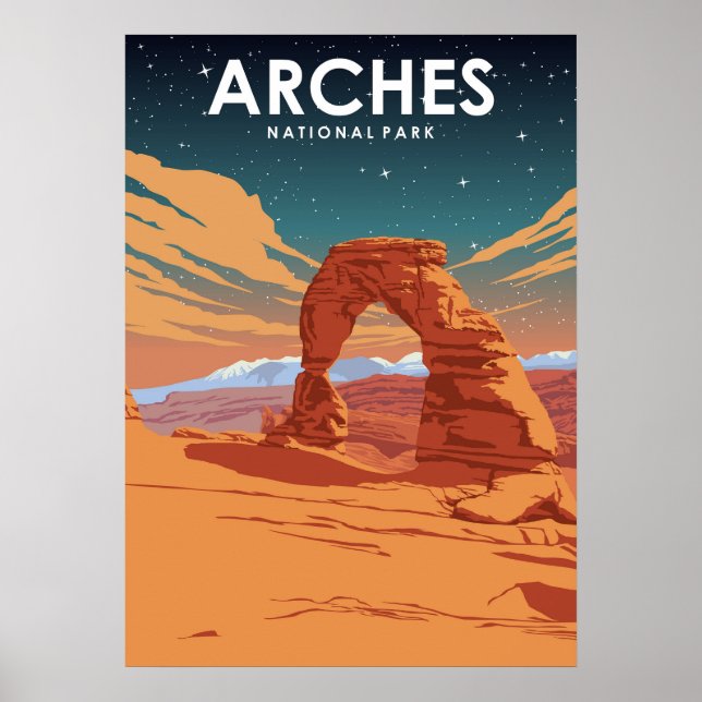 Arches nationalpark Vintage resor Poster (Framsidan)