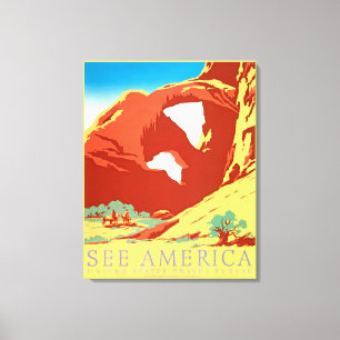 Arches Nat'l Park, WPA Vintage affisch, Se Amerika Canvastryck