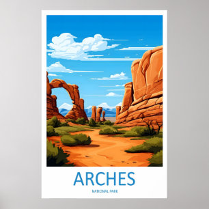 Arches Park National Resa Vintage Affisch Ski