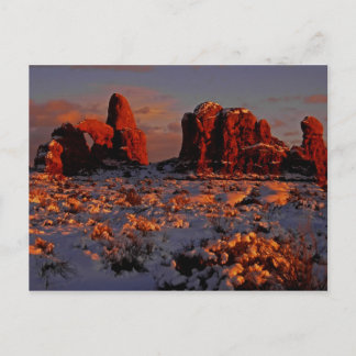 Arches Winter Sunset vykort