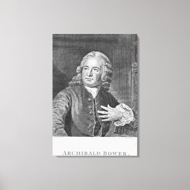 Archibald Bower, graverad av J. Hollonray Canvastryck (Framsida)