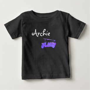Archie Namn Med Blå Glänsande Brandbil, T Shirt