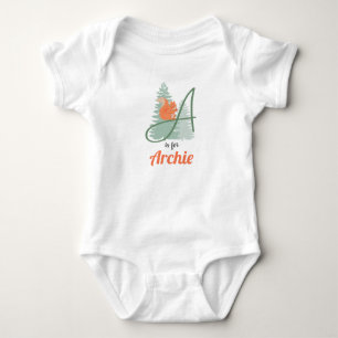Archie Namn Reveal Brev A Woodland Boy Squirrel T Shirt