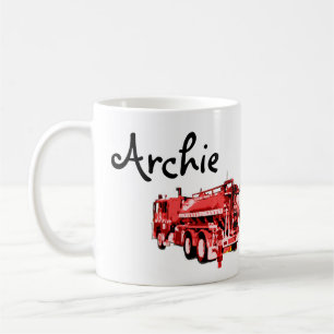 Archie Namn with Red Fire Lastbil, Kaffemugg