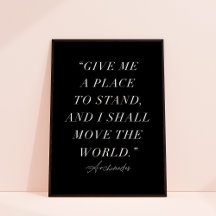 Archimedes inspirational Quote Art Print Poster