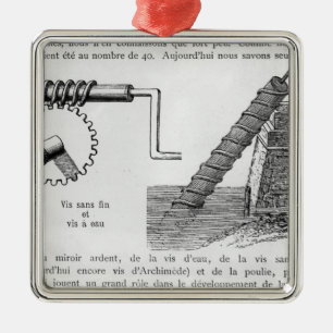 Archimedes skruvar julgransprydnad metall