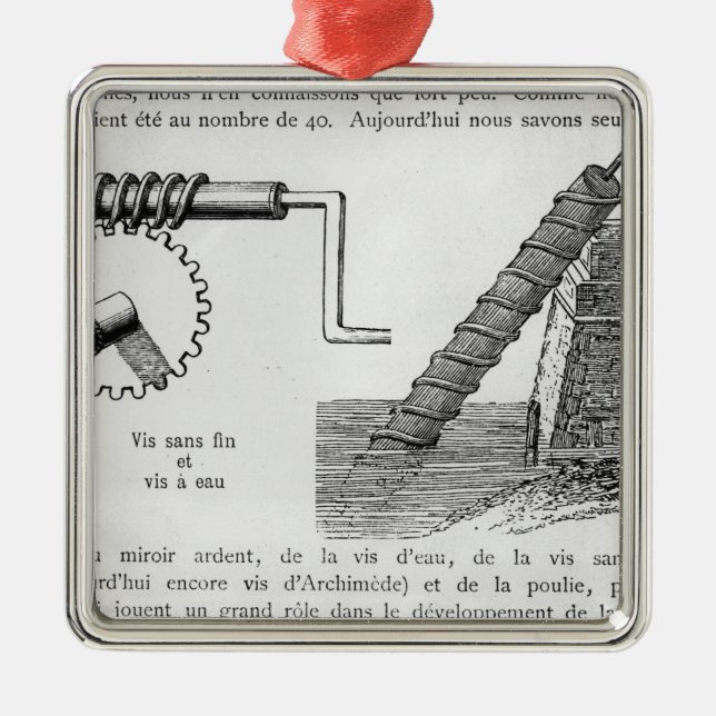 Archimedes skruvar julgransprydnad metall (Framsidan)