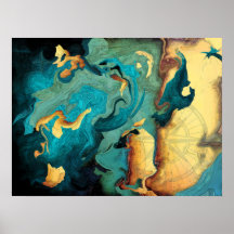 Archipelago Abstrakt Aquarsea Poster